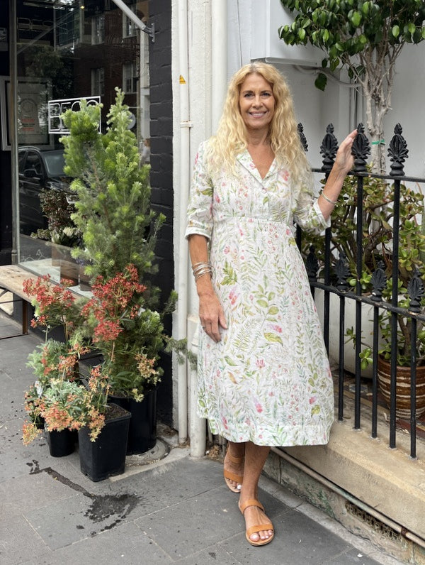 Jiva 50's Dress - Summer Glory Print - Ramie-jivaclothing