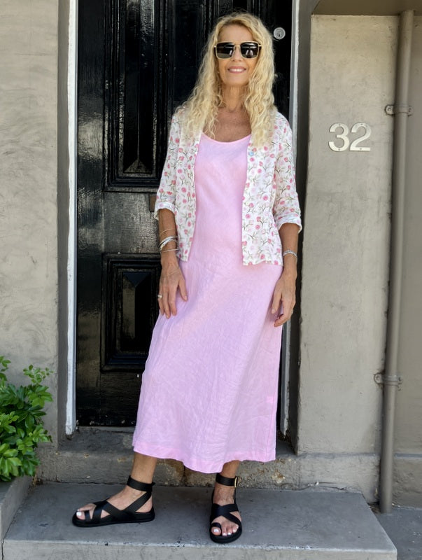 Jiva Fitted Shirt -Pretty Roses Print - Ramie -jivaclothing