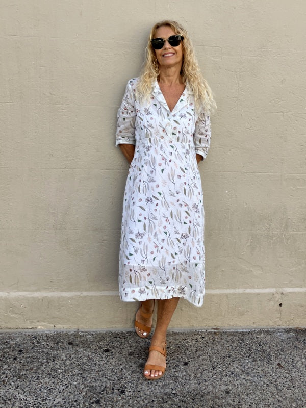 Jiva 50's Dress - Australiana Print - Ramie -jivaclothing