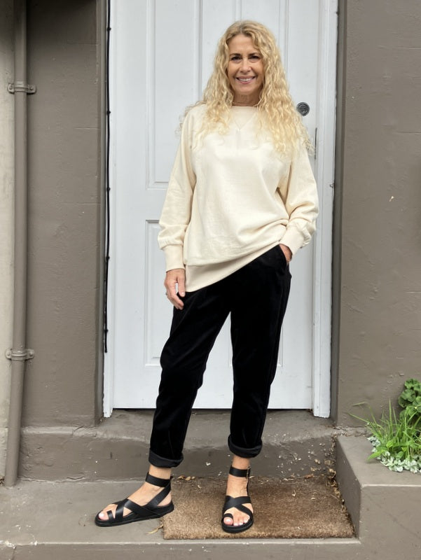 Jiva Mimi Pant - Narrow Leg Needle Cord - Black -jivaclothing