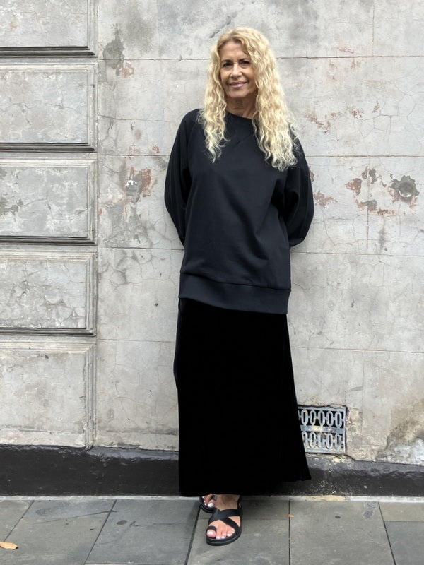 Kind-Human-Kind - MIsty Cotton Fleece Oversized Sweater - Black -jivaclothing