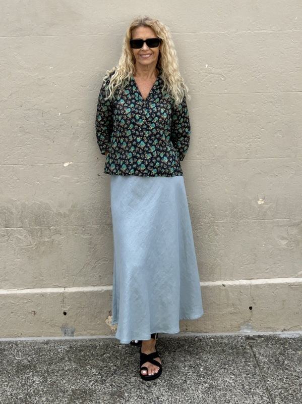 Jiva Fitted Shirt - Evie Print - Ramie -jivaclothing