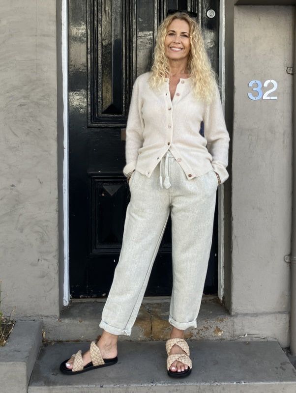 Kind-Human-Kind - Jane Cashmere/ Silk Cardigan - Fawn -jivaclothing