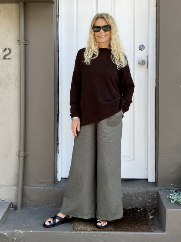 Kind-Human-Kind - Ace Cashmere Long Sleeve Jumper - Americano -jivaclothing