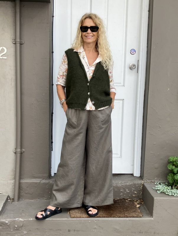 Luna Gallery Kid Mohair Vest - Olive -jivaclothing