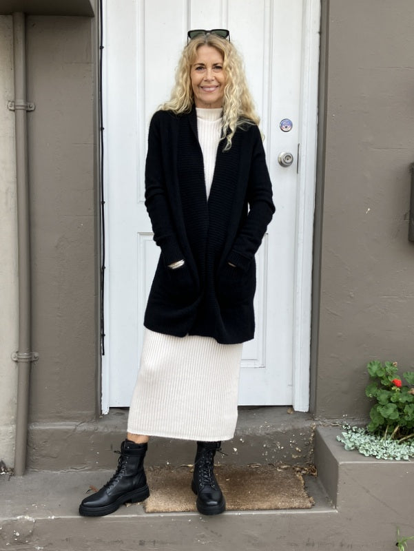 Kind-Human-Kind Virginia Cashmere Cardigan - Black -jivaclothing