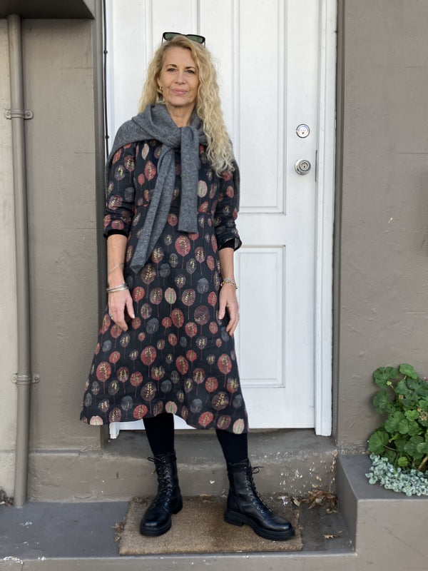 Jiva 50's Dress - Lilypad Print - Ramie -jivaclothing