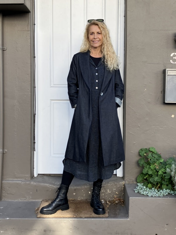 Jiva Denim Catherine Coat - Black -jivaclothing