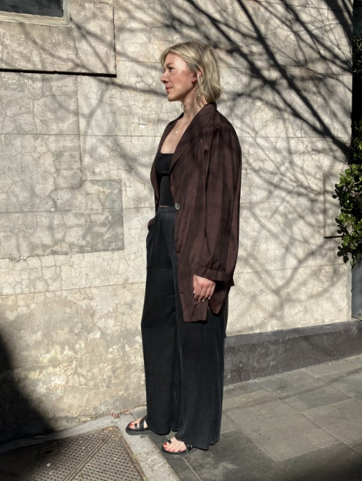 Jiva Light Weight Silk Catherine Jacket - Hickory -jivaclothing