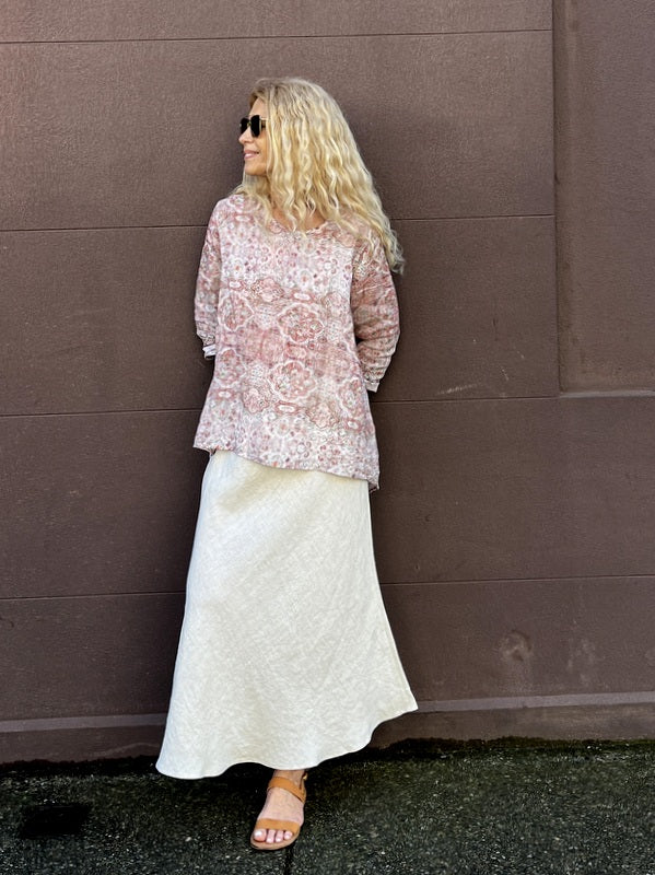 Jiva Maria Shirt - Clay Moroccan Tiles Print-jivaclothing