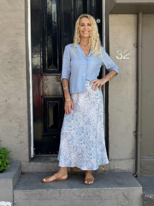 Jiva Fitted Shirt - Blissful Blue - Ramie-jivaclothing