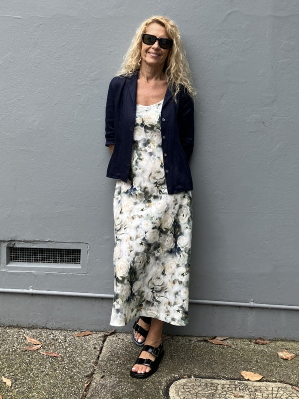 Jiva Fitted Shirt - Linen - Ink- jivaclothing