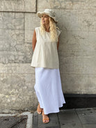 Jiva Sleeveless Maria Shirt - Biscuit - Prima Cotton -jivaclothing