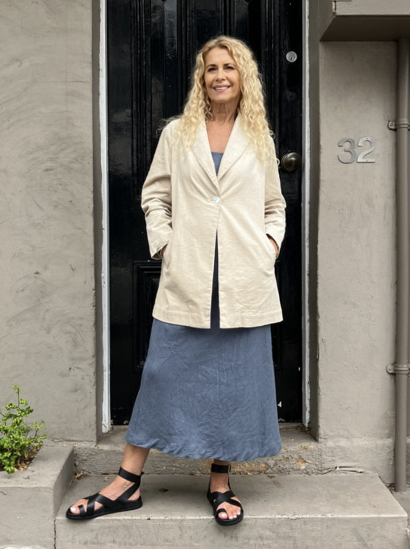 Jiva Whale Cord Catherine Jacket - Ecru -jivaclothing
