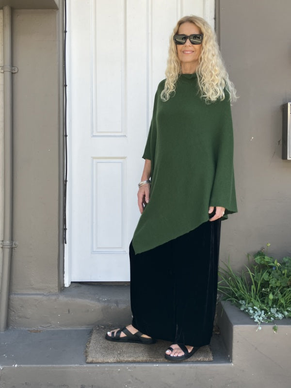 Kind-Human-Kind Pashmina Poncho - Green -jivaclothing