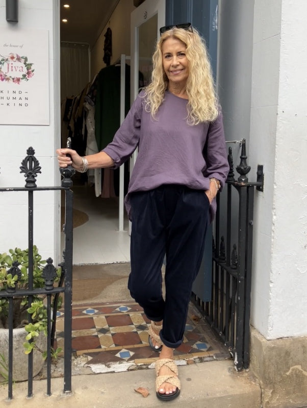 Jiva Maria Shirt - Aubergine - Ramie -jivaclothing