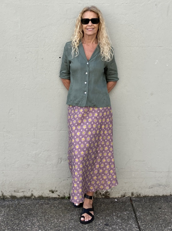 Jiva Fitted Shirt - Sage - Ramie -jivaclothing