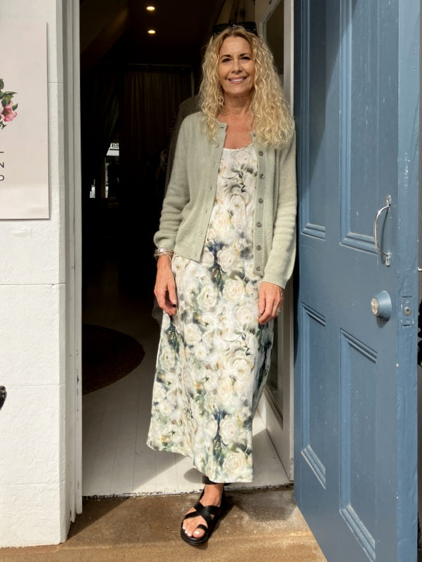 Kind-Human-Kind - Jane Cashmere/ Silk Cardigan - White Tea -jivaclothing