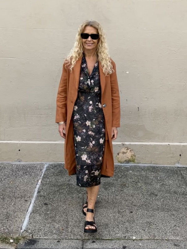 Jiva 50's Dress - Exquisite Print - Silk Cotton -jivaclothing