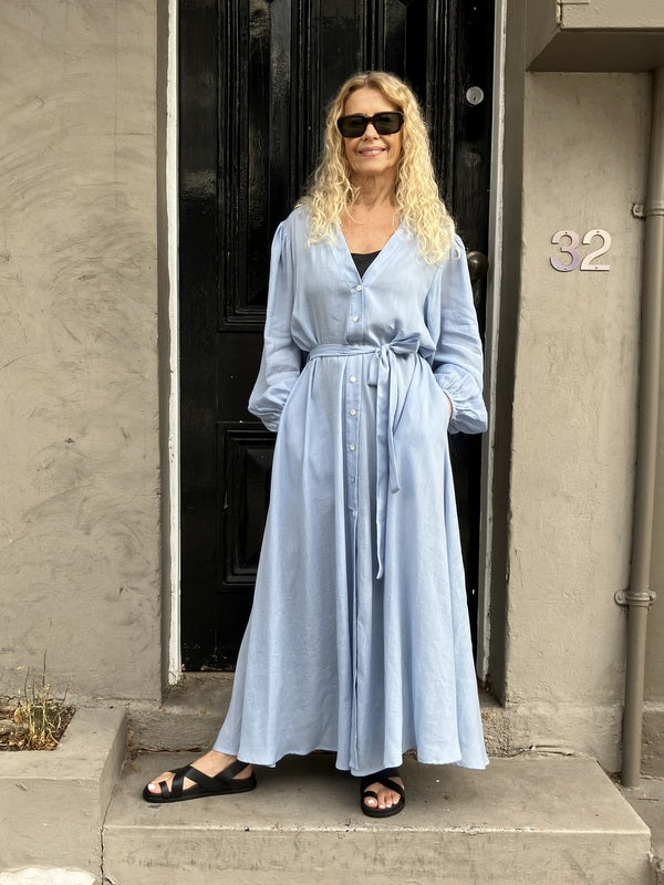 Jiva Ramie Maxi Dress - Blissful Blue -jivaclothing