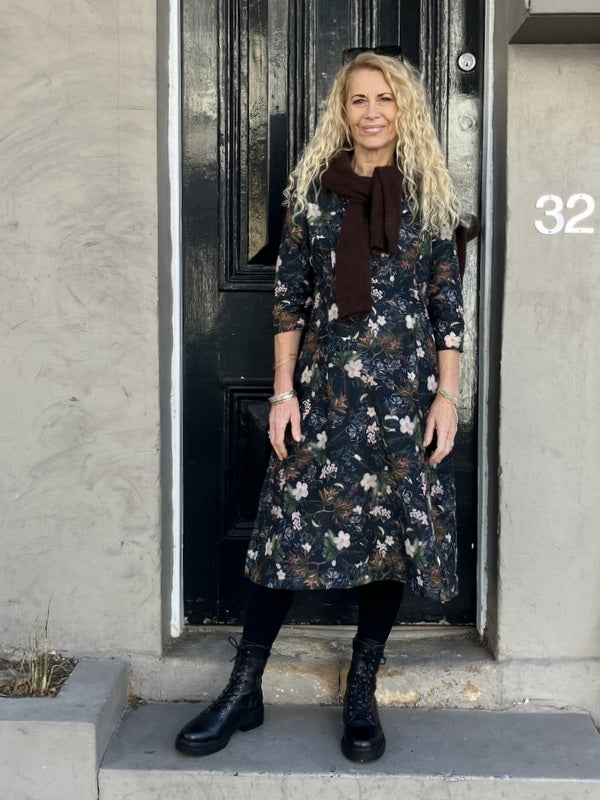 Jiva 50's Dress - Exquisite Print - Silk Cotton -jivaclothing