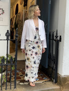 Jiva  Light Weight Silk Taffeta Catherine Crop Jacket - Ivory - jivaclothing