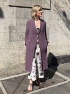 Jiva Antique Wash Linen Charlie Coat - Grape -jivaclothing