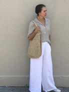 Jiva Mimi Pant (Regular) - Wide Legged Vintage Wash Linen - White-jivaclothing